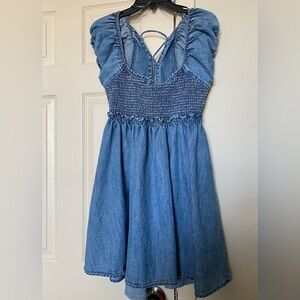 Free People Medium Denim Dress Baby Doll